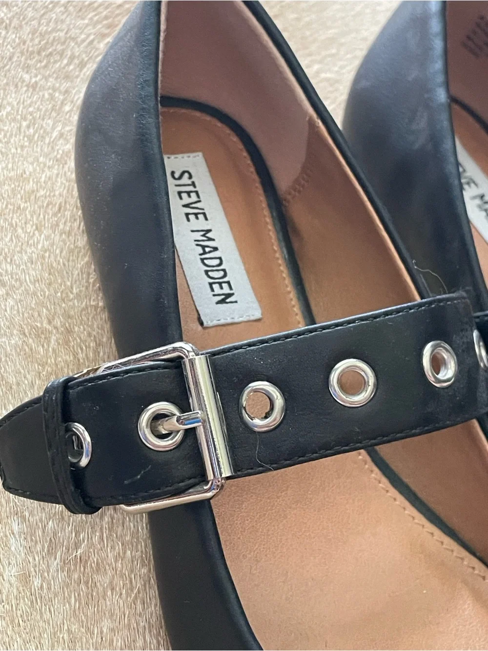 Steve Madden Black Mary Jane Flats - Picture 3 of 5
